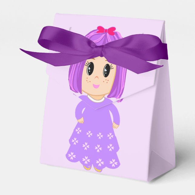 Caixinha De Lembrancinhas Linda Menina Violeta Obrigada (Frente)