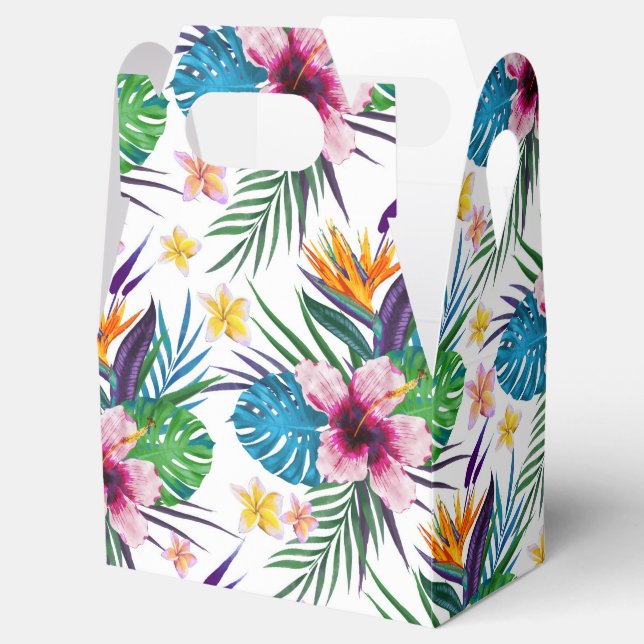 Caixinha De Lembrancinhas Lindas aquarelas tropicais de tinta floral (Aberto)