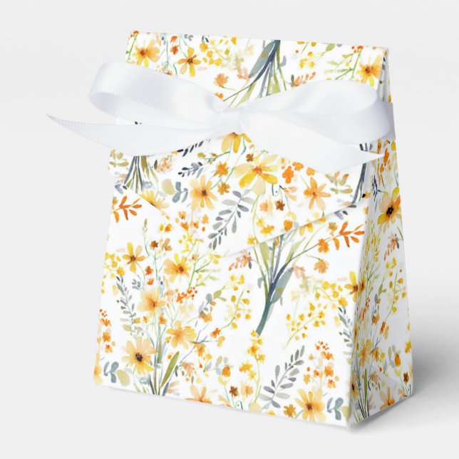 Caixinha De Lembrancinhas Lindas flores silvestres amarelas da primavera (Frente)