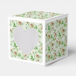 Caixinha De Lembrancinhas Lindo padrão floral vintage rosas cor-de-rosa