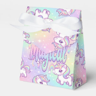 Caixinha De Lembrancinhas Lindo Unicórnio Kawaii Arco-íris Pastel Mágico