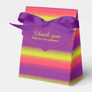 Caixinha De Lembrancinhas Linhas obrigado cor-de-rosa roxo do dente de cão