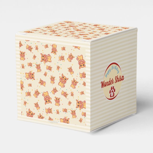 Caixinha De Lembrancinhas Lion Shisa Dessin Kawaï Japon (personalizável) (Frente)