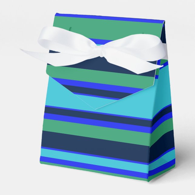 Caixinha De Lembrancinhas Listras azuis e verdes (Frente)