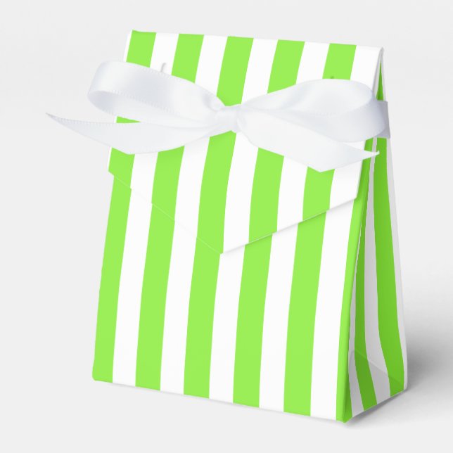 Caixinha De Lembrancinhas Listras de doce verde lima e branco (Frente)