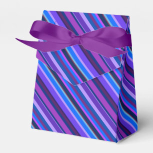 Caixinha De Lembrancinhas Listras diagonais em azul e roxo