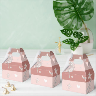 Caixinha De Lembrancinhas Listras Rosa Empoeirado Floral Vintage Chuveiro de