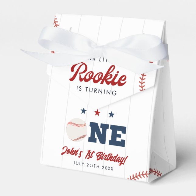 Caixinha De Lembrancinhas Little Rookie Baseball 1st Birthday (Frente)
