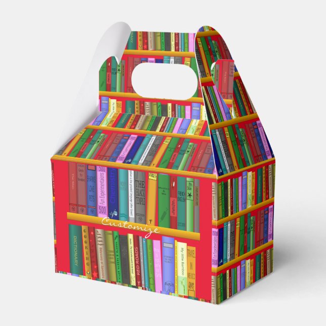 Caixinha De Lembrancinhas Livros sobre prateleiras Thunder_Cove (Frente)