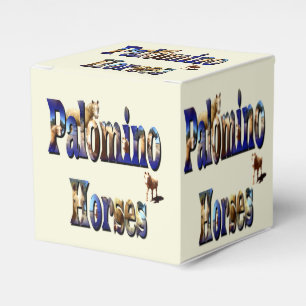 Caixinha De Lembrancinhas Logotipo da Imagem de Cavalos Palomino,