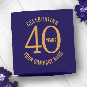 Caixinha De Lembrancinhas logotipo de aniversário de 40 anos do negócio de o