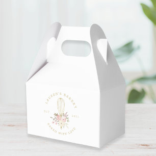 Caixinha De Lembrancinhas Logotipo de Padaria Floral Rústica Elegante