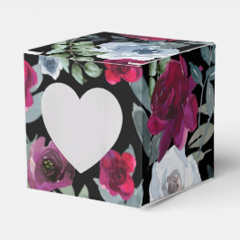 Caixinha De Lembrancinhas Logotipo Floral em Verde Sage, Azul Empoeirado, Bo