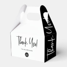 Logotipo personalizado preto e branco Agradeciment
