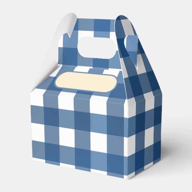 Caixinha De Lembrancinhas Lunch Box Vichy bleu marine (Frente)