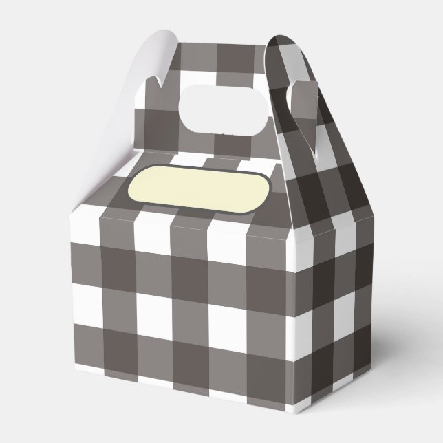 Caixinha De Lembrancinhas Lunch Box Vichy gris anthracite (Frente)