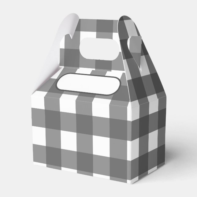 Caixinha De Lembrancinhas Lunch Box Vichy gris clair (Frente)