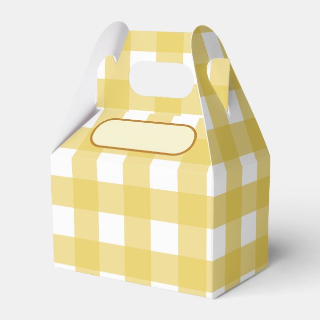 Caixinha De Lembrancinhas Lunch Box Vichy jaune clair (Frente)