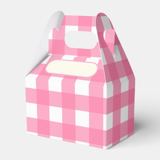 Caixinha De Lembrancinhas Lunch Box Vichy rose (Frente)