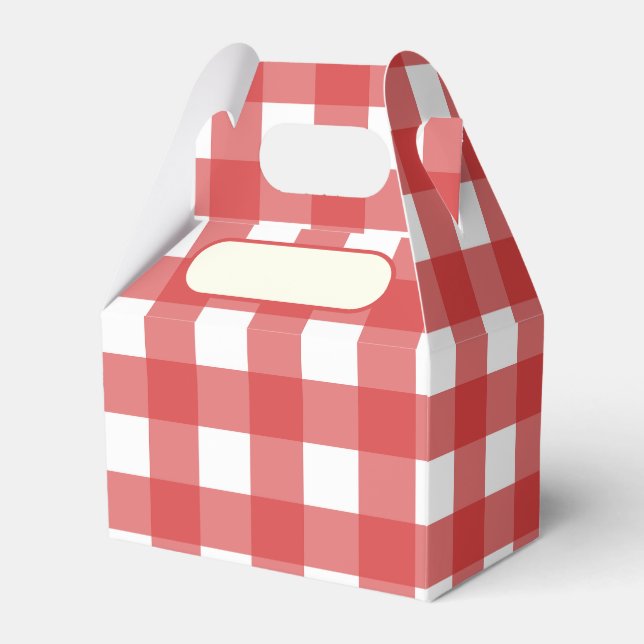 Caixinha De Lembrancinhas Lunch Box Vichy rouge (Frente)