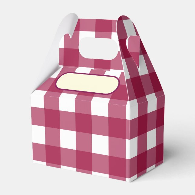Caixinha De Lembrancinhas Lunch Box Vichy rouge cerise (Frente)