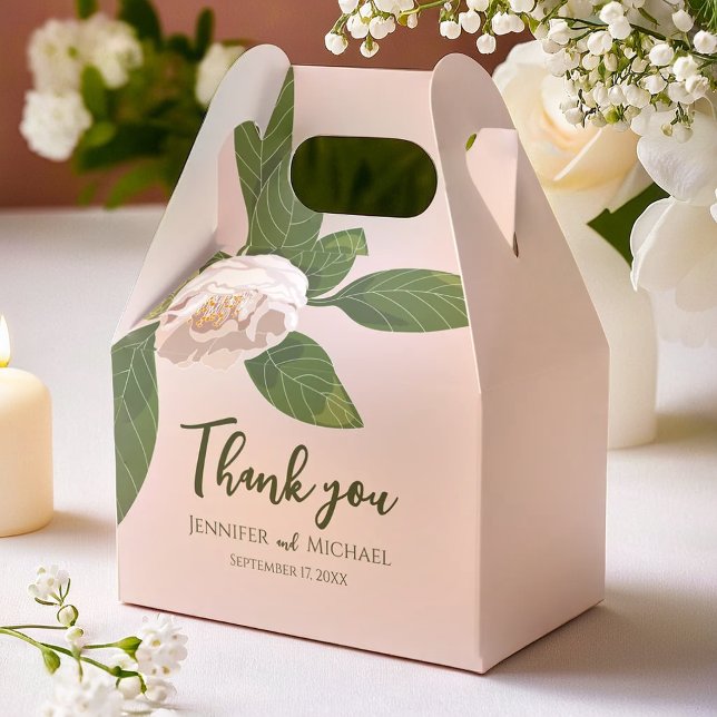 Caixinha De Lembrancinhas Lush Flower e Greenery Elegante (Lush Flower and Greenery Elegant Favor Boxes)