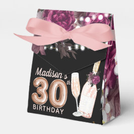 Caixinha De Lembrancinhas Luxo 30º Aniversário Adulto Rosa Vinho Personaliza