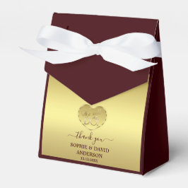 Caixinha De Lembrancinhas Luxo Dourado Burgundy Profundo Aniversário de Casa