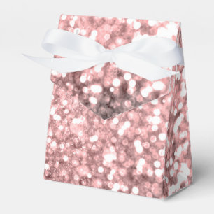 Caixinha De Lembrancinhas Luzes Brilhantes Rosa Dourado Meninas Glittery Spa