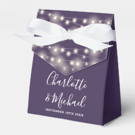 Caixinha De Lembrancinhas Luzes de Corda com Letreiro Personalizado Roxo Cas