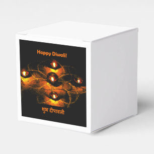 Caixinha De Lembrancinhas Luzes de Diwali Diya e cumprimento felizes do