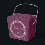 Caixinha De Lembrancinhas Luzes De Espuma De Ameaça Obrigado<br><div class="desc">Uma coroa de brilhantes contra um fundo de ameixa. A fonte do script "Obrigado" é uma imagem - para que possa ser redimensionada, rotacionada e reposicionada. O resto do texto é perfeitamente editável. A imagem das Luzes Espumantes também pode ser redimensionada e movida. Outras cores, diferentes tamanhos/formas da caixa de...</div>