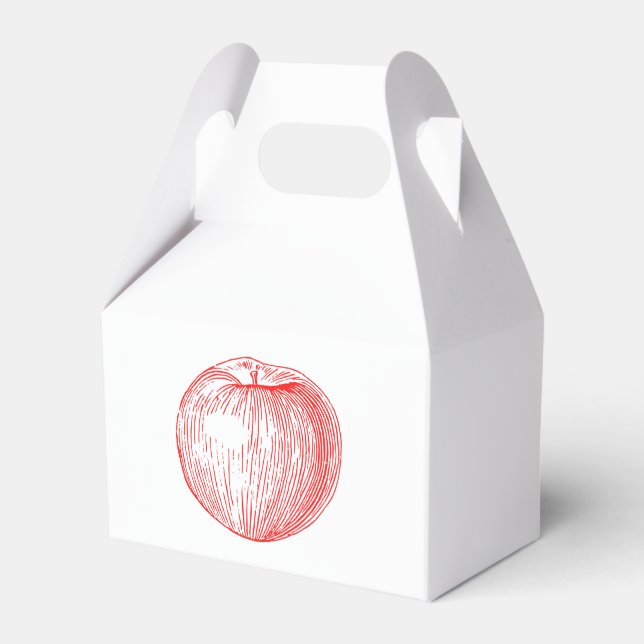 Caixinha De Lembrancinhas Maçã de Letterpress Vermelha Candy Apple (Frente)