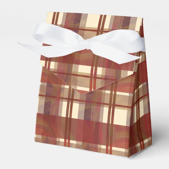 Caixinha De Lembrancinhas Madras Xadrez Cair Vermelho (Frente)