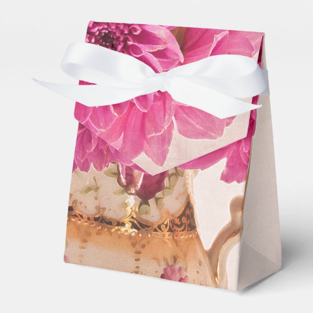 Caixinha De Lembrancinhas Magenta Dahlias (Frente)