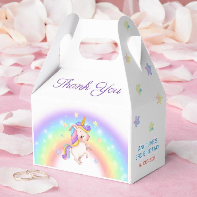 Caixinha De Lembrancinhas Magical Day Rainbow Stars Unicorn Birthday  (Casamento)