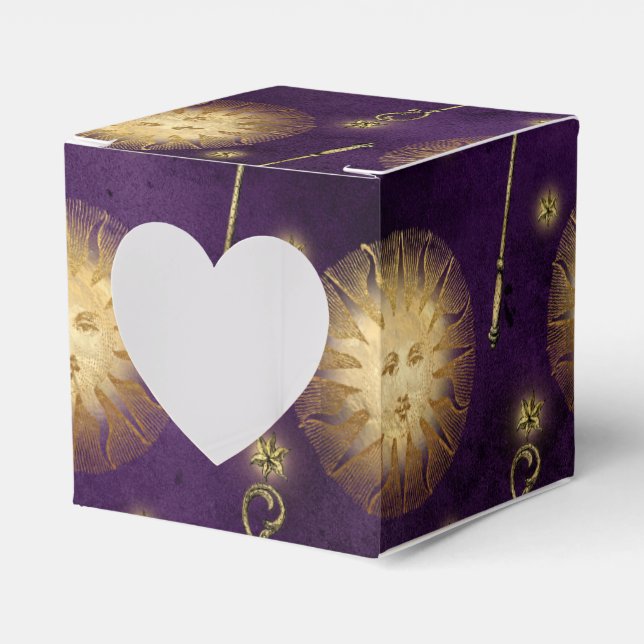 Caixinha De Lembrancinhas Mago Roxo e Dourado (Frente)