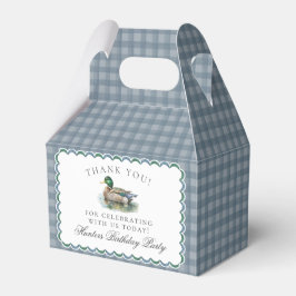 Caixinha De Lembrancinhas Mallard Duck Hunting Gingham Birthday Favor Boxes