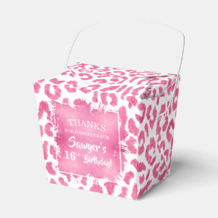 Caixinha De Lembrancinhas Manchas-leopardo brancas-rosadas-rosadas