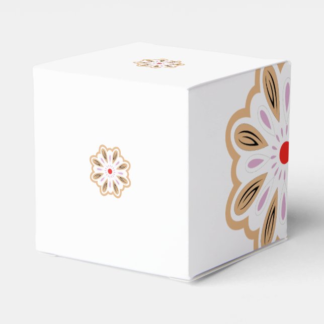 Caixinha De Lembrancinhas Mandala Flower Art Impressão | Boho Decor (Verso)