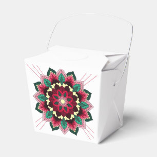 Caixinha De Lembrancinhas Mandala - Padrão 02 em cor-de-rosa profundo