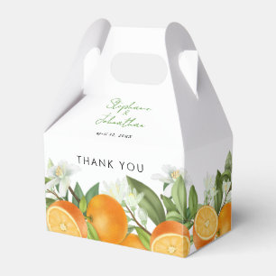 Caixinha De Lembrancinhas Mandarin Orange Watercolor Casamento