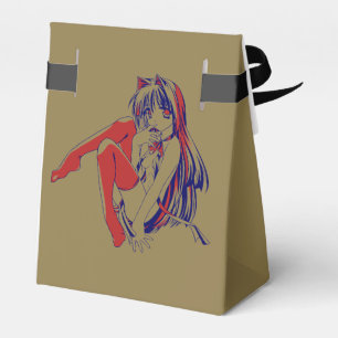Caixinha De Lembrancinhas Manga Americano Neko Garota-Gato Kawaii Anime