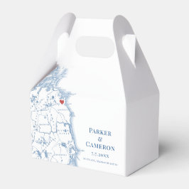 Caixinha De Lembrancinhas Mapa de Casamento de Massachusetts da Scituate Ele