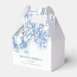 Caixinha De Lembrancinhas Mapa Elegante de Casamento de Destino de Phippsbur