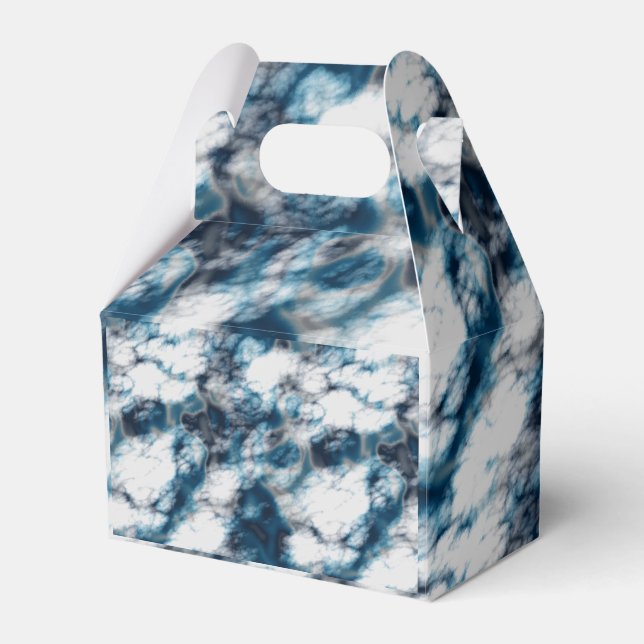 Caixinha De Lembrancinhas Marble Azul (Frente)