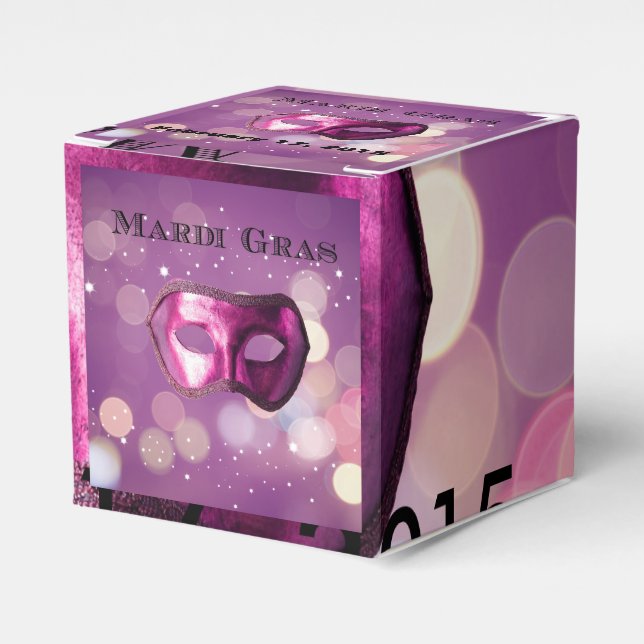 Caixinha De Lembrancinhas Mardi Gras Purple Mask Boxes (Frente)