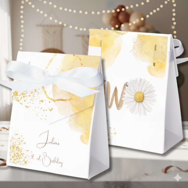 Caixinha De Lembrancinhas Margarida d'água segundo aniversário (Criador carregado)