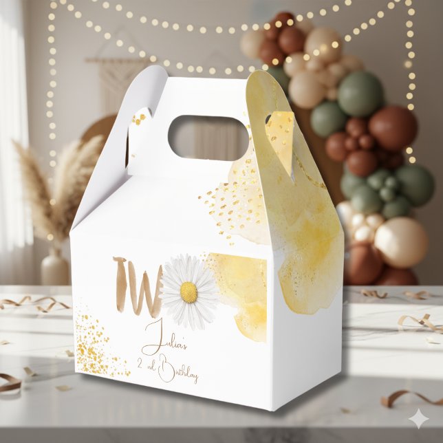 Caixinha De Lembrancinhas Margarida d'água segundo aniversário (Criador carregado)