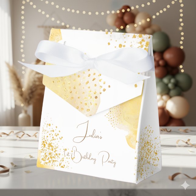 Caixinha De Lembrancinhas Margarida de Aquarela primeiro aniversário (Criador carregado)